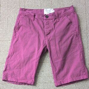 Bellfield Men's Casual Chino Raspberry Fuchsia Pink Button Fly Shorts Sz 30